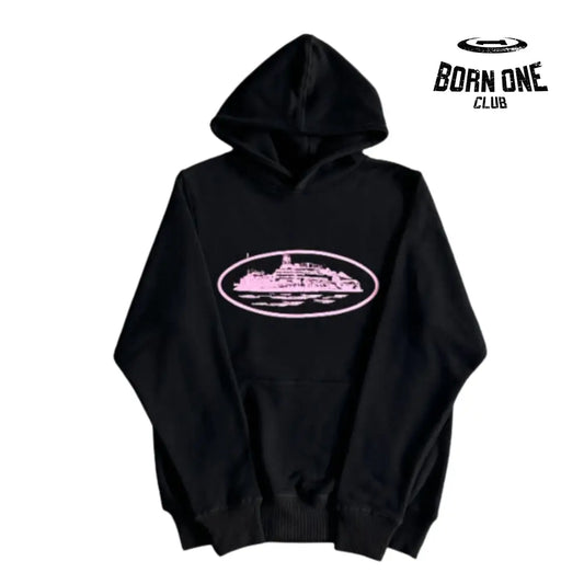 Moletom Corteiz Alcatraz Logo Hoodie Black & Pink P