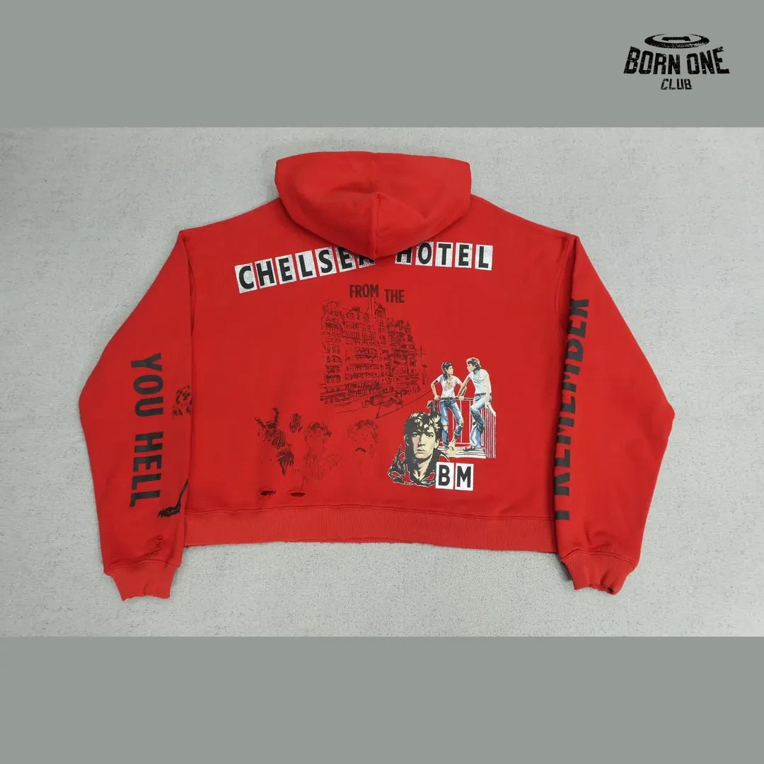 Moletom Paly Hollywood Chelsea Hotel Hoodie Red