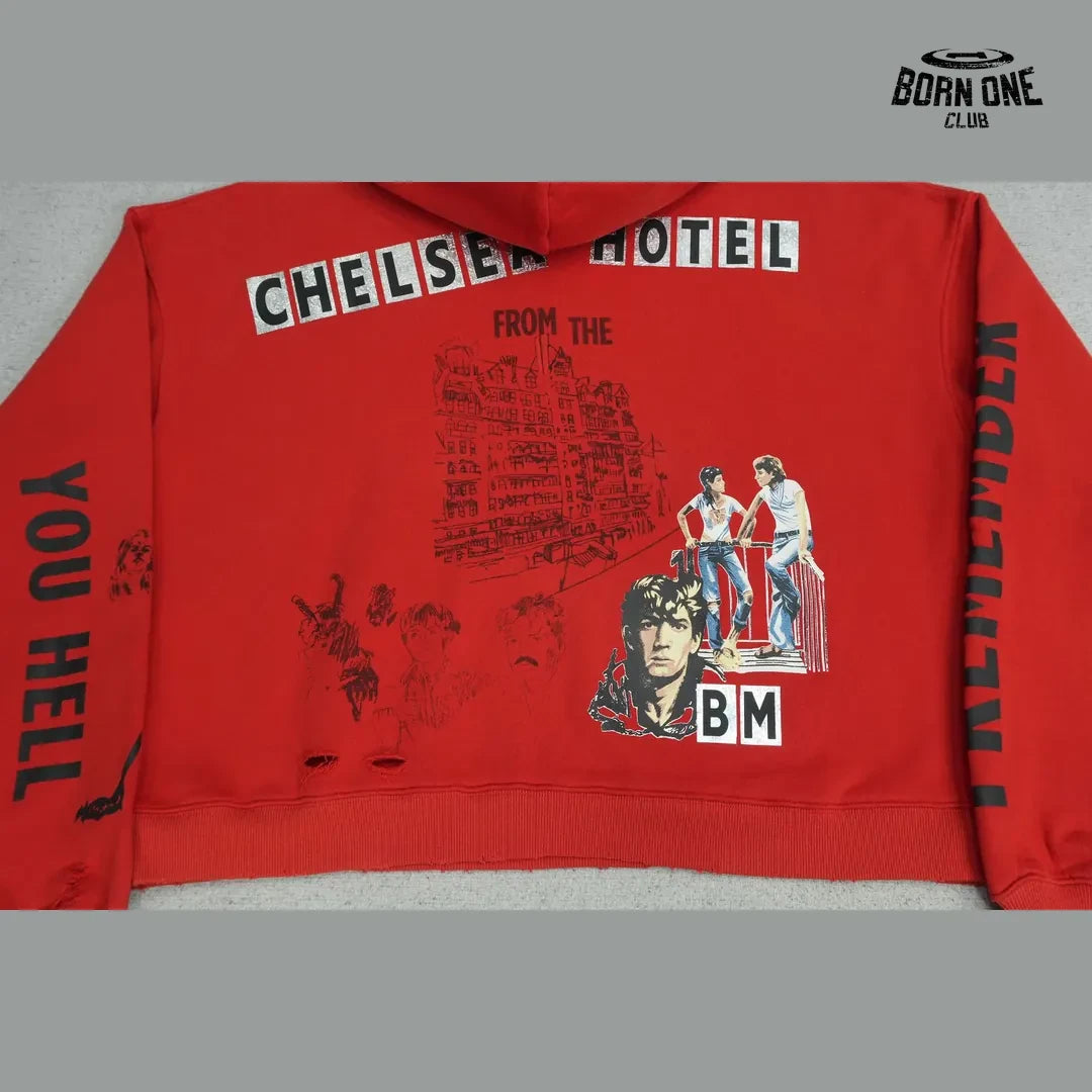 Moletom Paly Hollywood Chelsea Hotel Hoodie Red