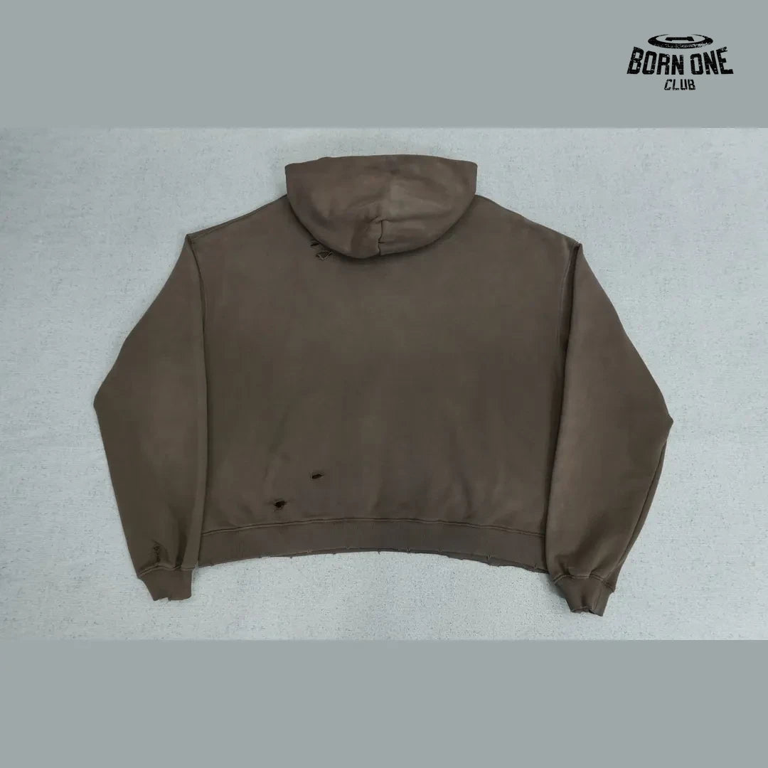 Moletom Paly Hollywood Distressed Logo Hoodie Brown