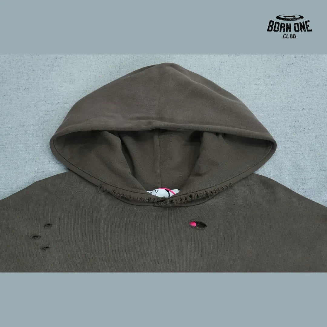 Moletom Paly Hollywood Distressed Logo Hoodie Brown