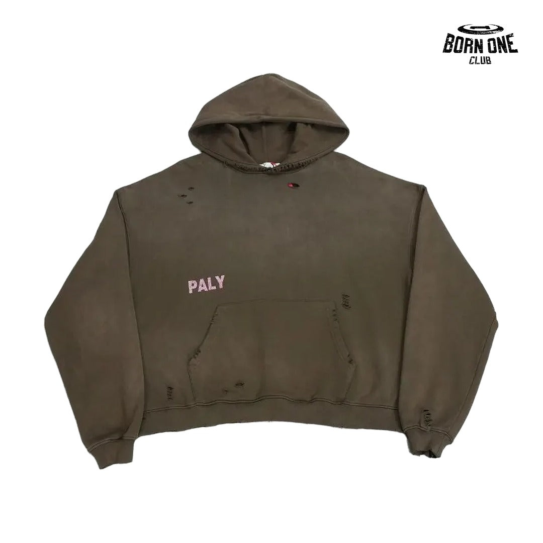 Moletom Paly Hollywood Distressed Logo Hoodie Brown
