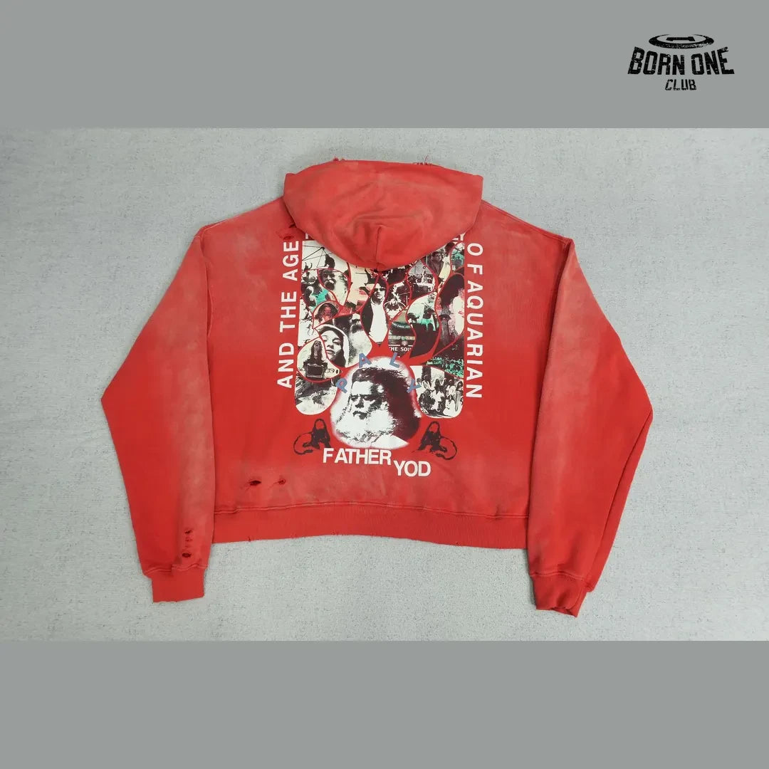 Moletom Paly Hollywood Father Yod Aquarian Hoodie Red