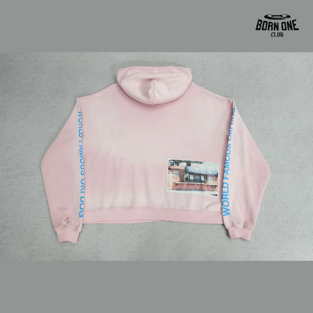 Moletom Paly Hollywood Hot Dog World Famous Hoodie Pink