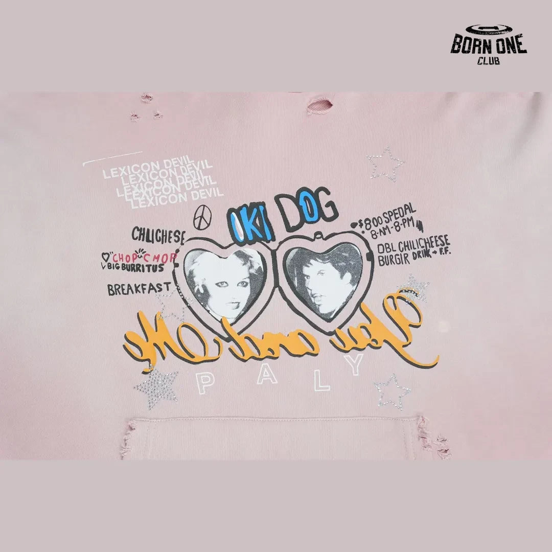Moletom Paly Hollywood Hot Dog World Famous Hoodie Pink