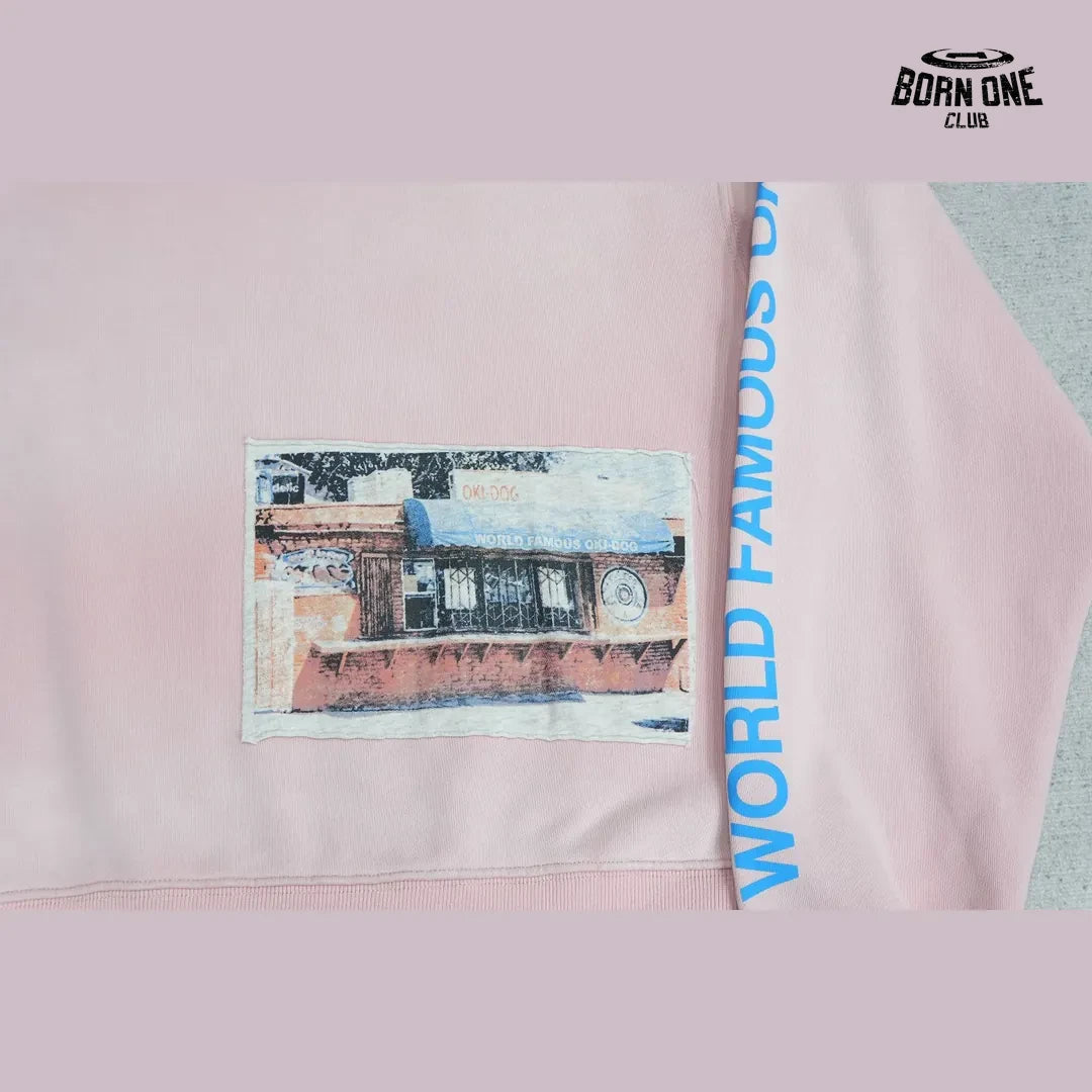 Moletom Paly Hollywood Hot Dog World Famous Hoodie Pink