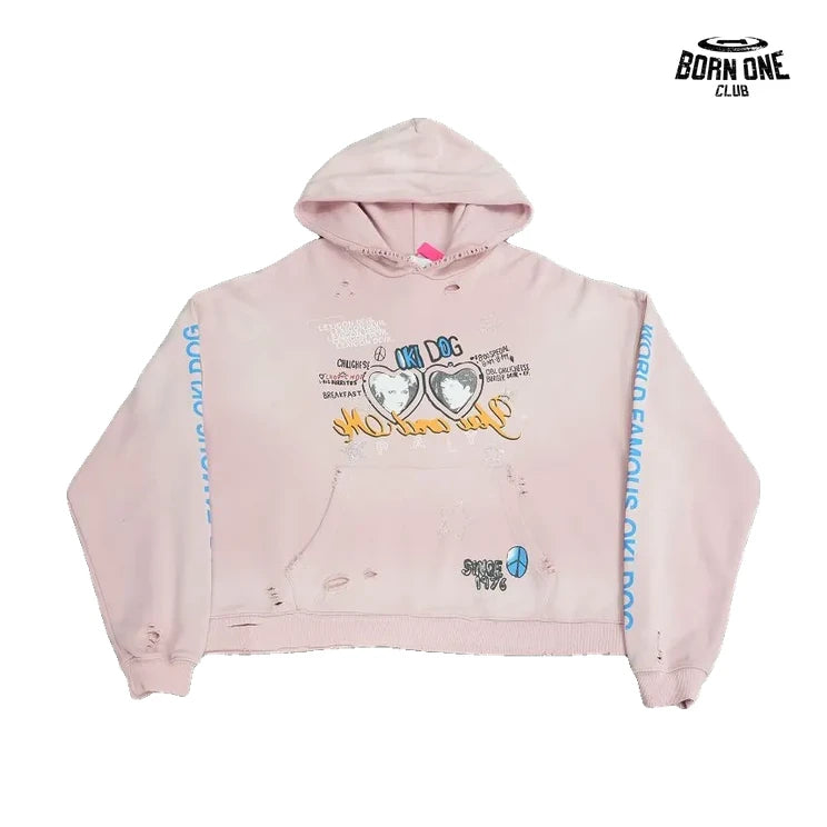Moletom Paly Hollywood Hot Dog World Famous Hoodie Pink