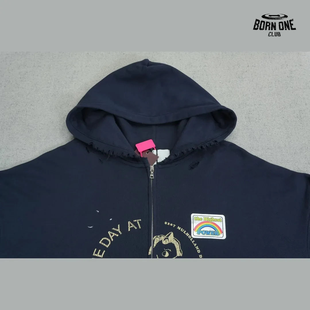 Moletom Paly Hollywood One Day At A Time Zip Up Hoodie Navy