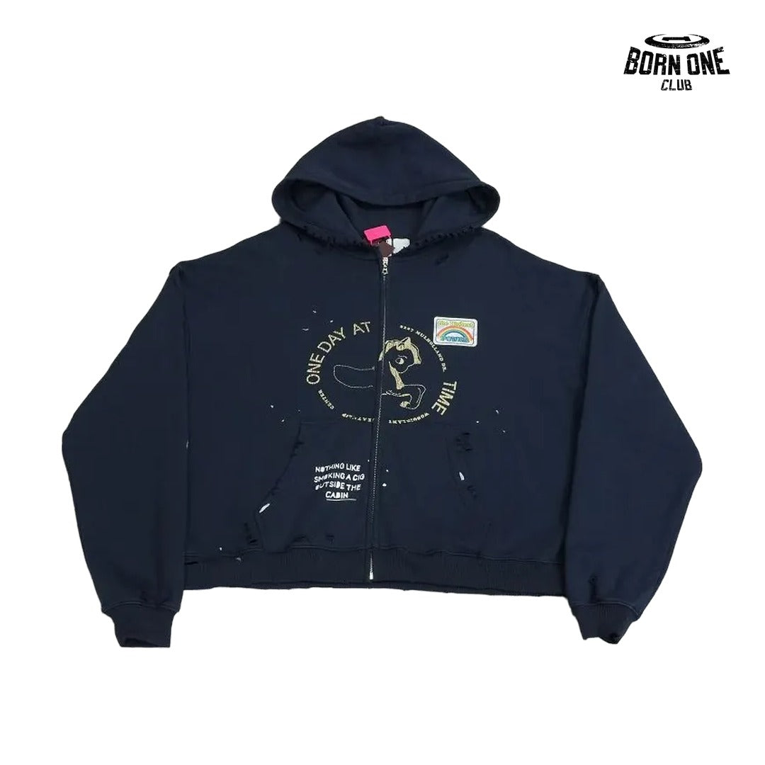 Moletom Paly Hollywood One Day At A Time Zip Up Hoodie Navy