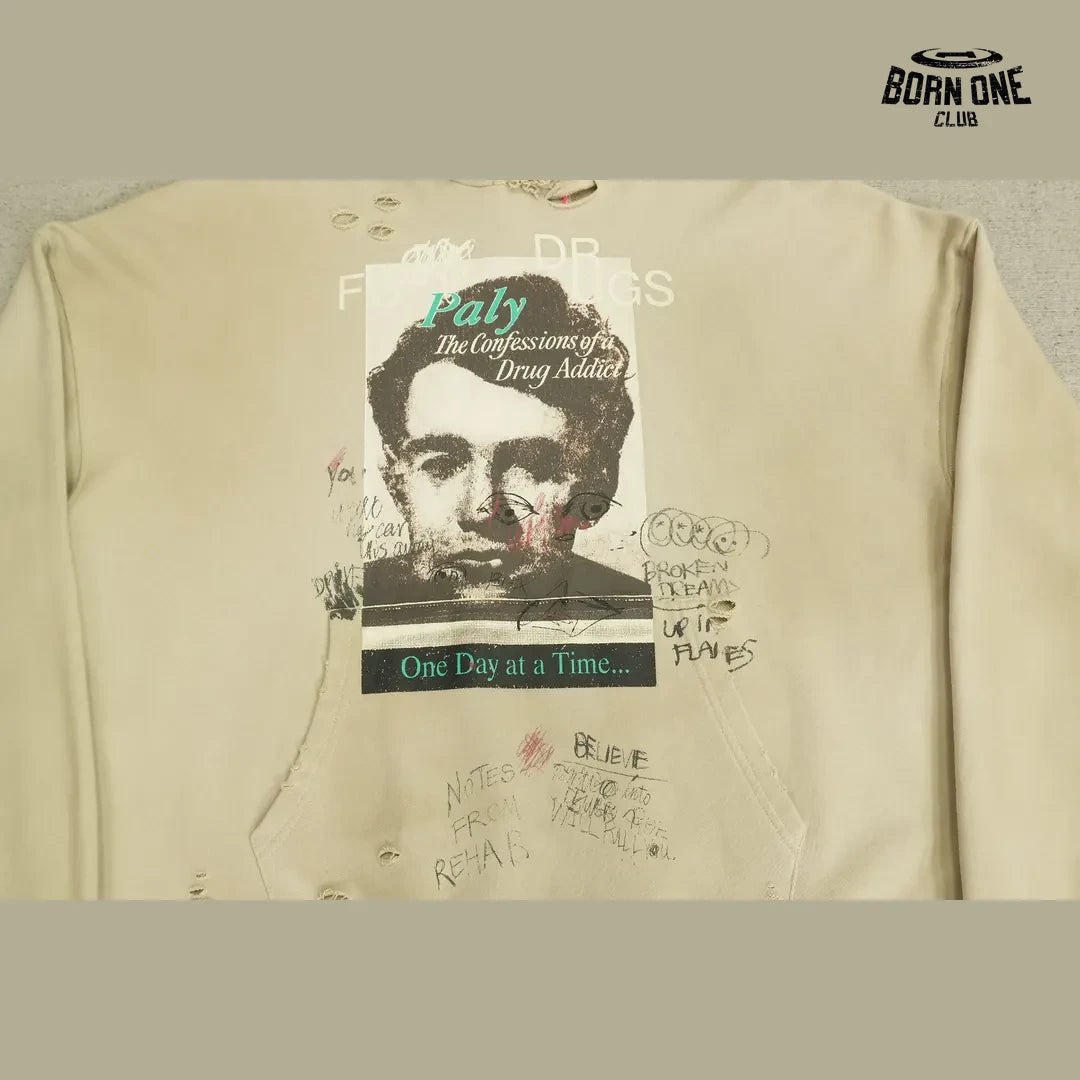 Moletom Paly Hollywood Portrait Print Hoodie Cream