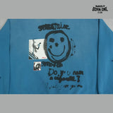 Moletom Paly Hollywood Smiley Graffiti Crewneck Blue