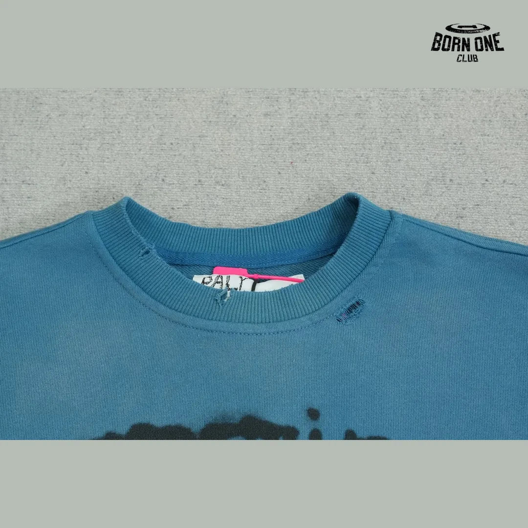 Moletom Paly Hollywood Smiley Graffiti Crewneck Blue