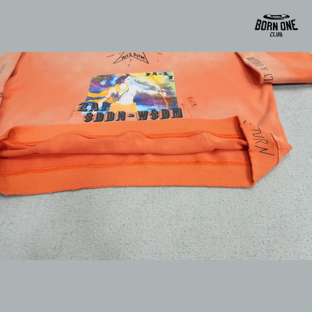 Moletom Paly Hollywood Star Graphic Hoodie Orange
