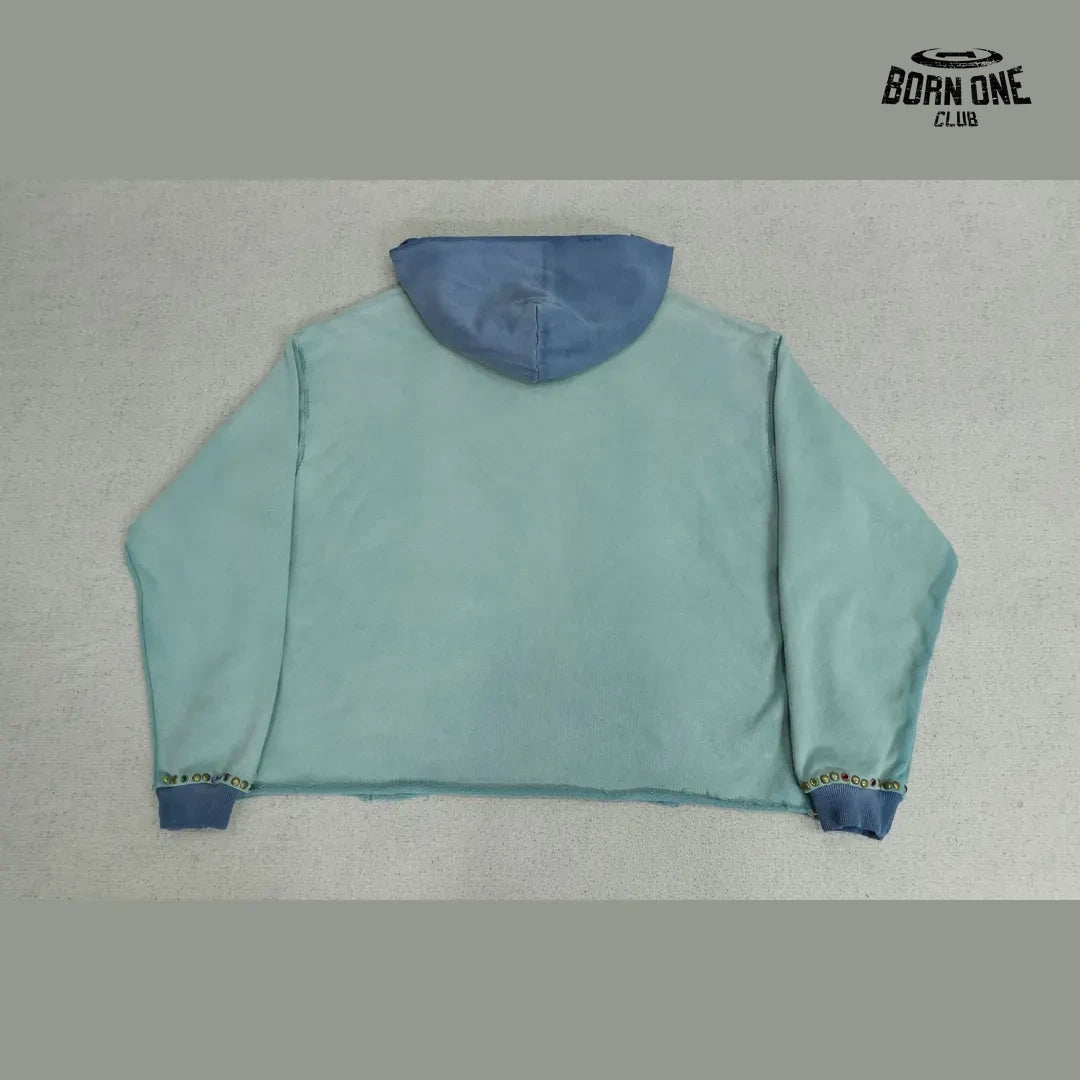 Moletom Satoshi Nakamoto Contrast Hood Logo Hoodie Aqua