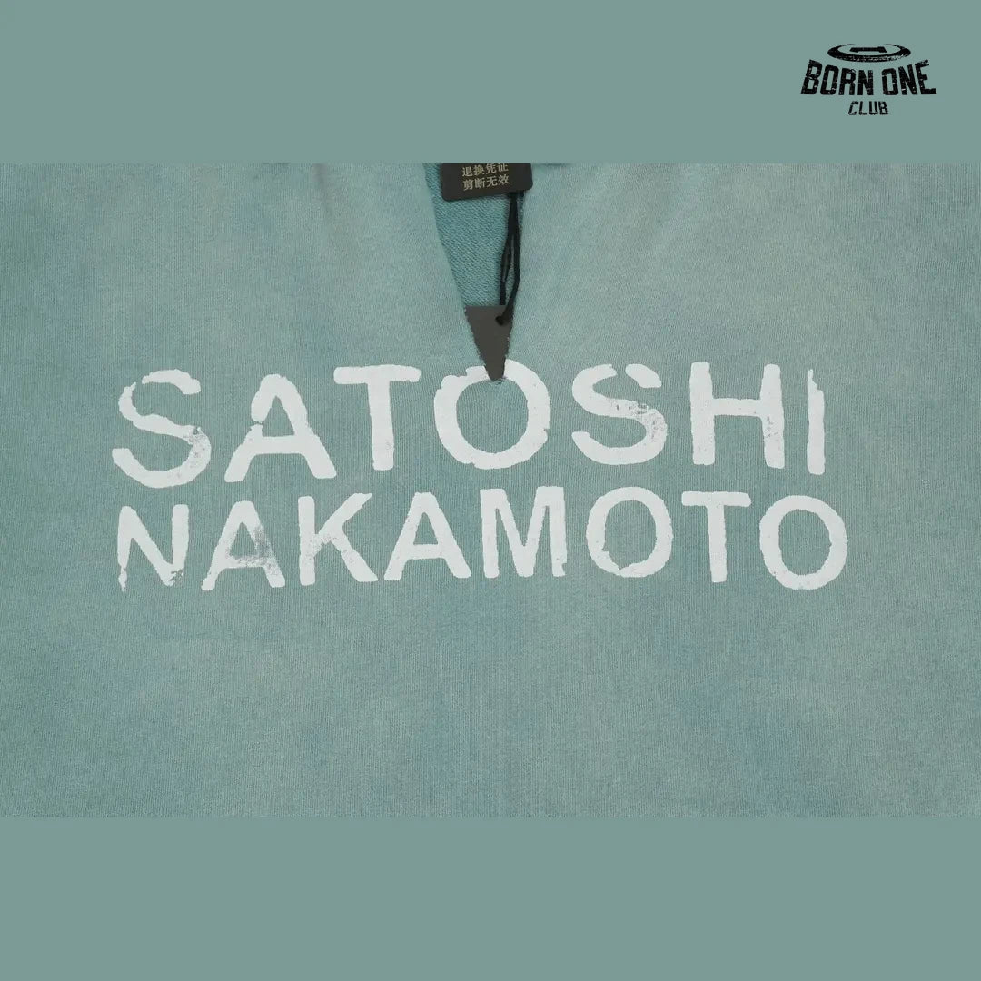 Moletom Satoshi Nakamoto Contrast Hood Logo Hoodie Aqua