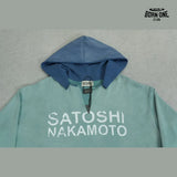 Moletom Satoshi Nakamoto Contrast Hood Logo Hoodie Aqua