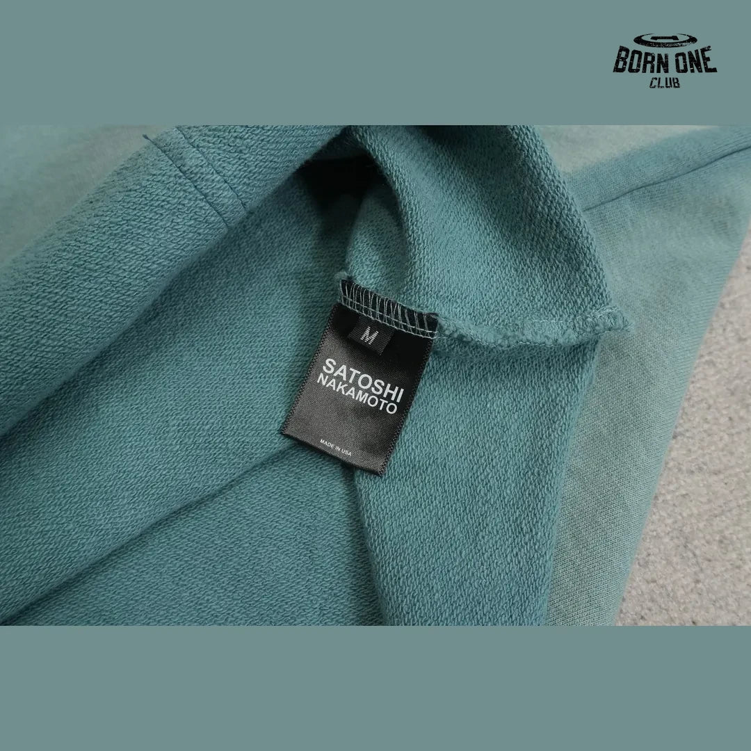Moletom Satoshi Nakamoto Contrast Hood Logo Hoodie Aqua