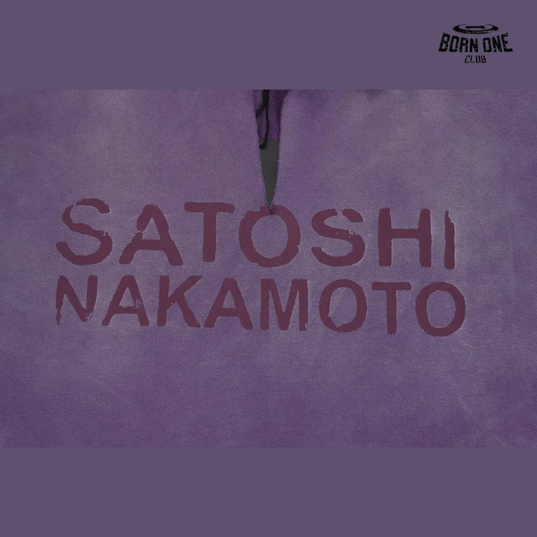 Moletom Satoshi Nakamoto Contrast Hood Logo Hoodie Purple