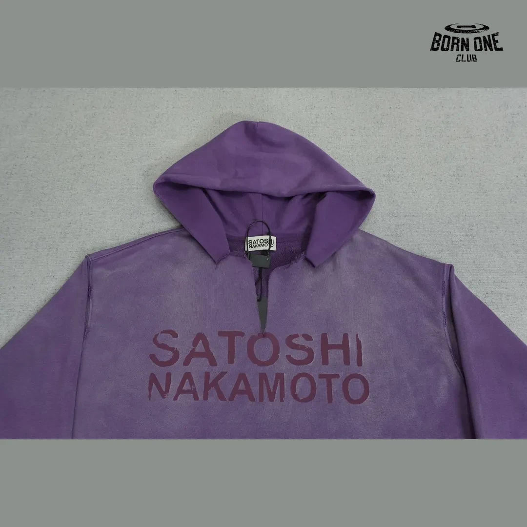 Moletom Satoshi Nakamoto Contrast Hood Logo Hoodie Purple