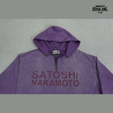 Moletom Satoshi Nakamoto Contrast Hood Logo Hoodie Purple