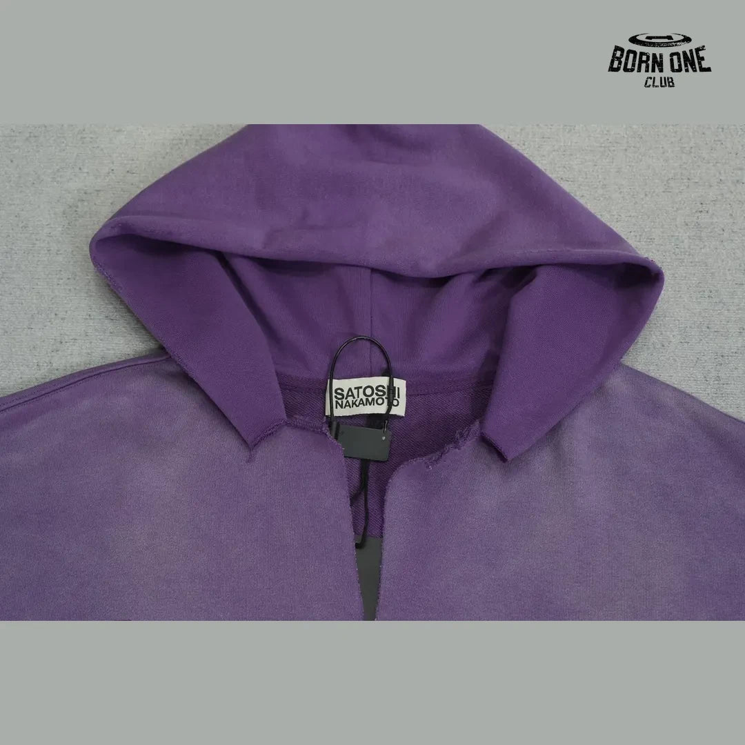 Moletom Satoshi Nakamoto Contrast Hood Logo Hoodie Purple