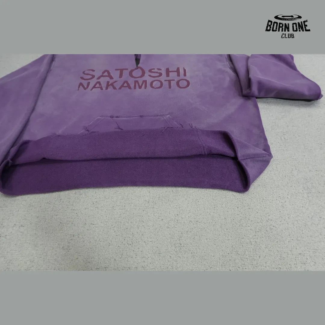 Moletom Satoshi Nakamoto Contrast Hood Logo Hoodie Purple