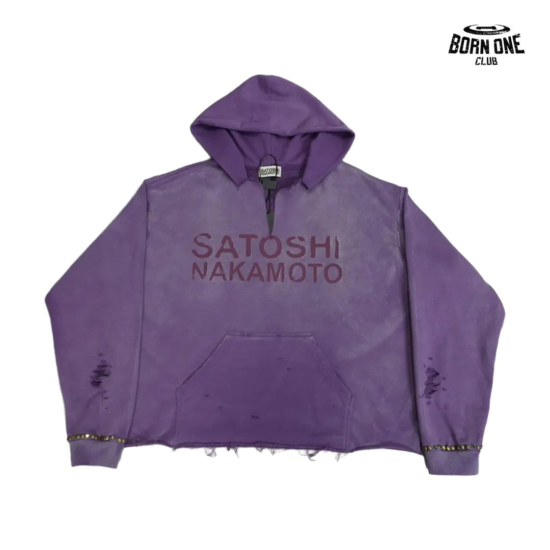 Moletom Satoshi Nakamoto Contrast Hood Logo Hoodie Purple