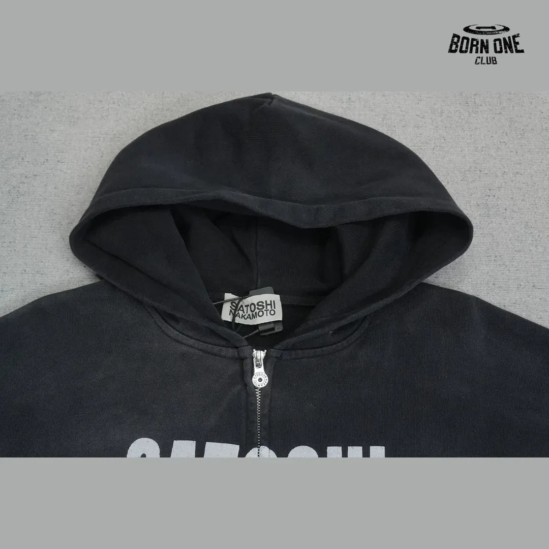 Moletom Satoshi Nakamoto Cybernetics Zip Up Hoodie Black