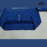 Moletom Satoshi Nakamoto Distressed Logo Zip Up Hoodie Blue