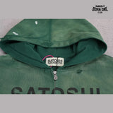 Moletom Satoshi Nakamoto Distressed Logo Zip Up Hoodie Green