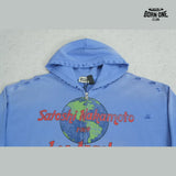 Moletom Satoshi Nakamoto Los Angeles Globe Zip Up Hoodie Blue