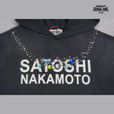 Moletom Satoshi Nakamoto Rhinestone Logo Hoodie Black