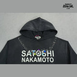 Moletom Satoshi Nakamoto Rhinestone Logo Hoodie Black