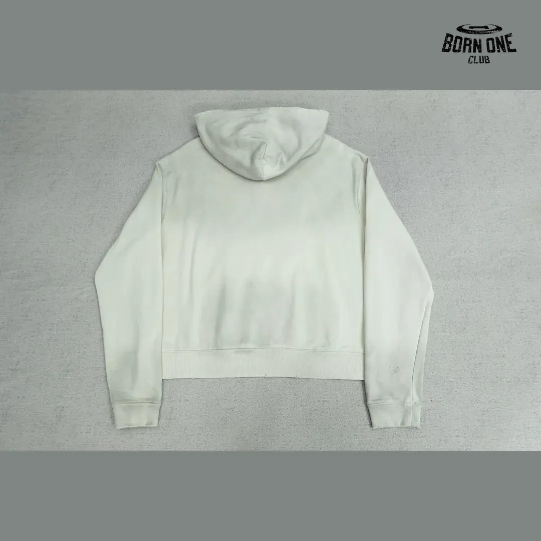 Moletom Satoshi Nakamoto Rhinestone Logo Hoodie White