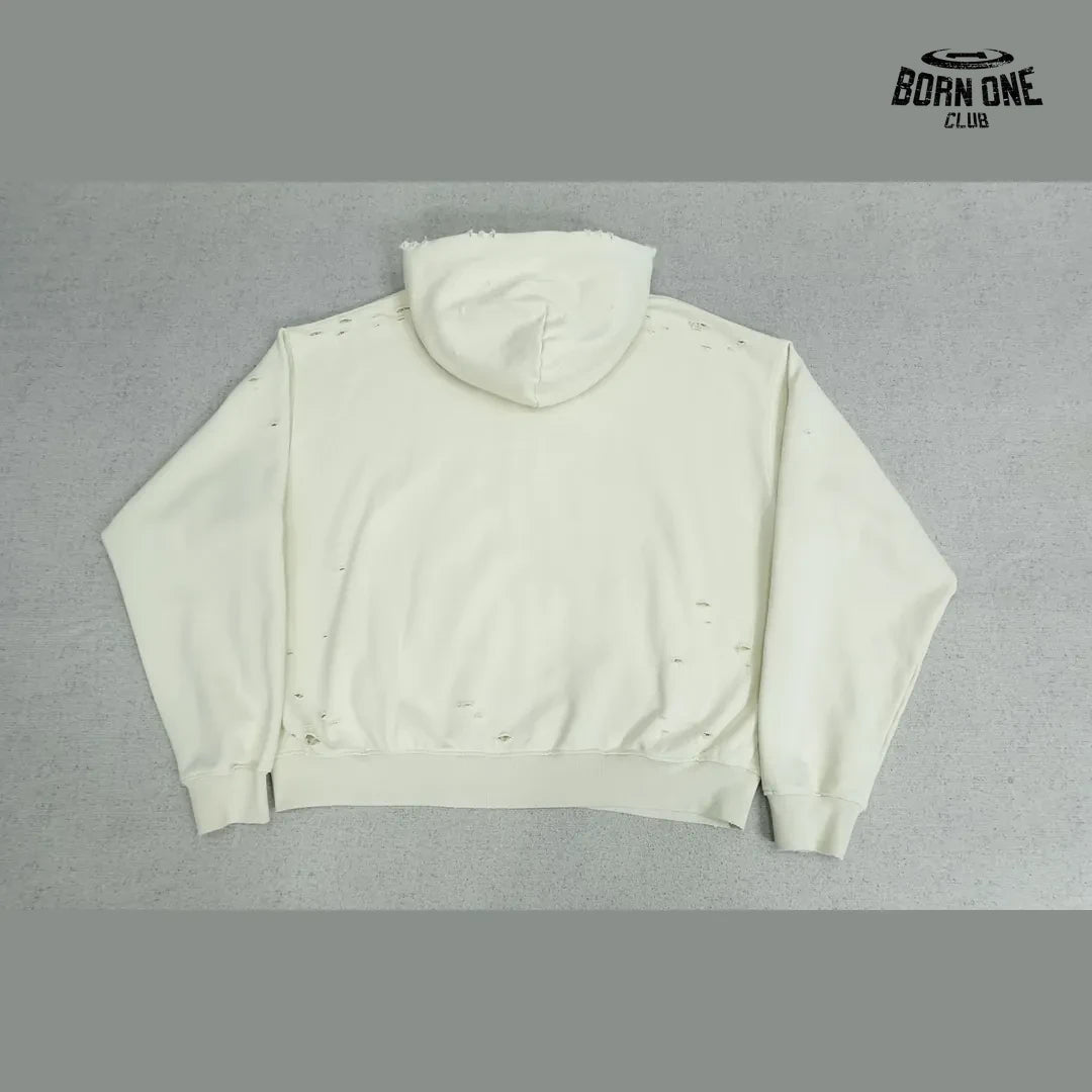 Moletom Satoshi Nakamoto Spiral Logo Zip Up Hoodie Cream