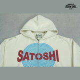 Moletom Satoshi Nakamoto Spiral Logo Zip Up Hoodie Cream