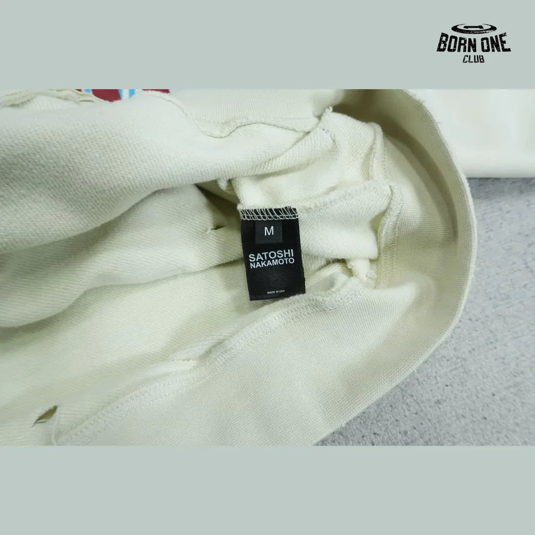 Moletom Satoshi Nakamoto Spiral Logo Zip Up Hoodie Cream
