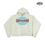 Moletom Satoshi Nakamoto Spiral Logo Zip Up Hoodie Cream