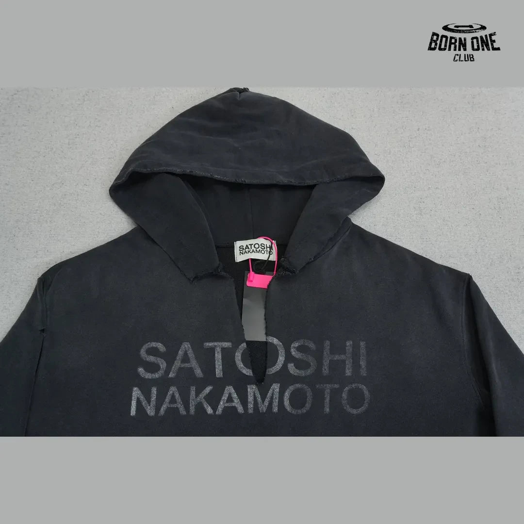 Moletom Satoshi Nakamoto Tonal Logo Studded Hoodie Black