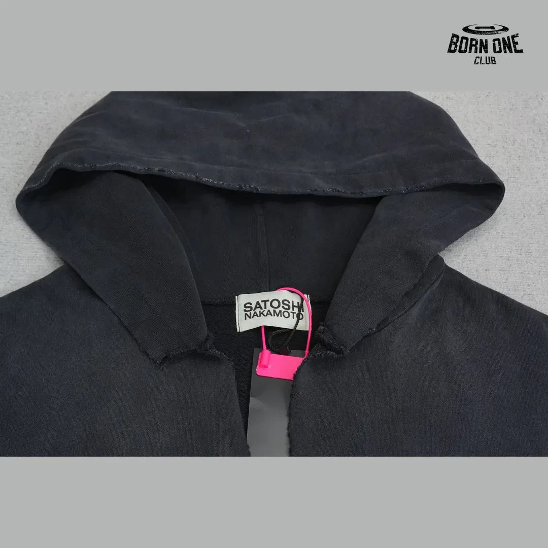 Moletom Satoshi Nakamoto Tonal Logo Studded Hoodie Black