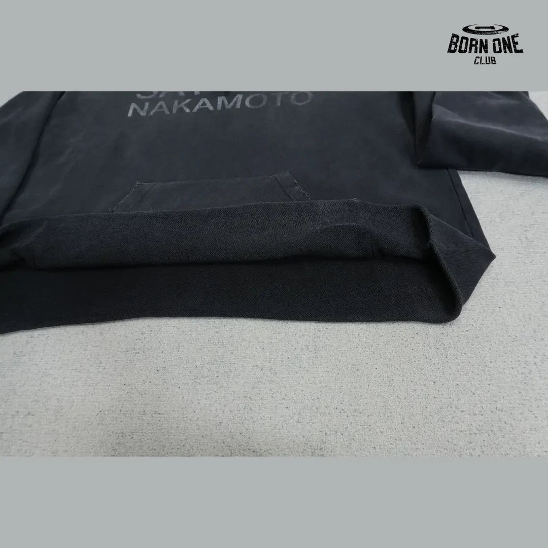 Moletom Satoshi Nakamoto Tonal Logo Studded Hoodie Black