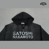 Moletom Satoshi Nakamoto Washed Logo Hoodie Black