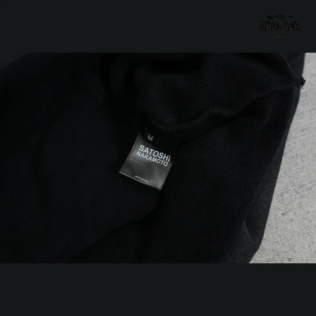 Moletom Satoshi Nakamoto Washed Logo Hoodie Black