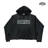 Moletom Satoshi Nakamoto Washed Logo Hoodie Black