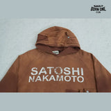 Moletom Satoshi Nakamoto Washed Logo Pocket Hoodie Brown