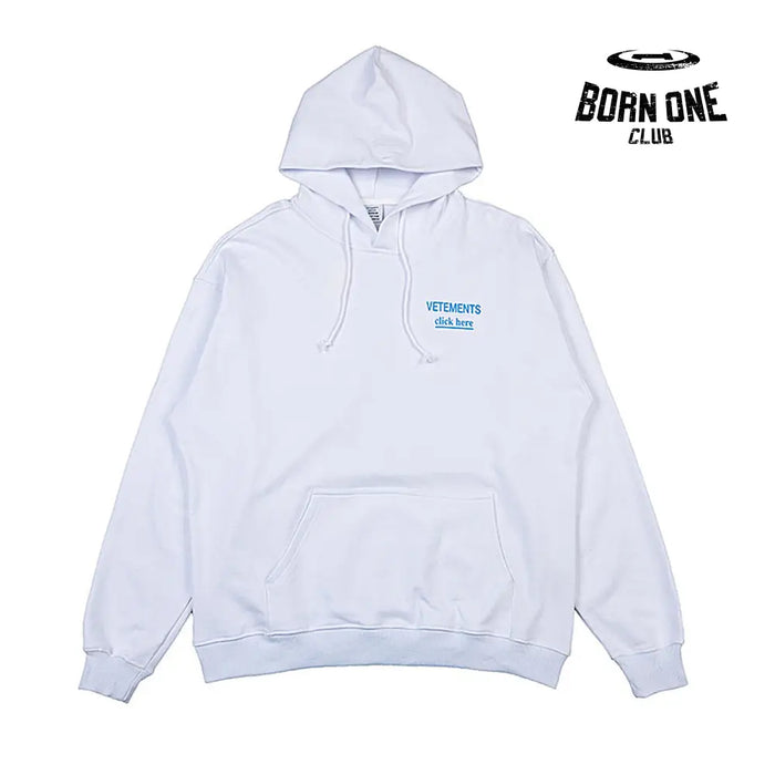 Moletom Vetements Click Here Branco