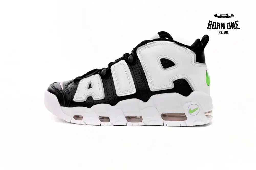 Nike Air More Uptempo Black And White Green Tick
