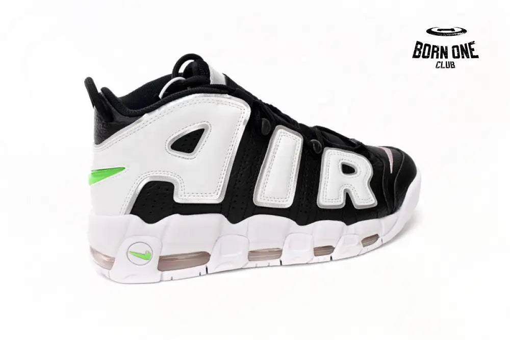 Nike Air More Uptempo Black And White Green Tick