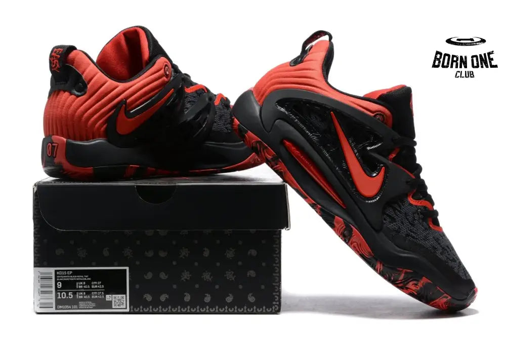 NIKE KD 15 x BLACK UNIVERSITY RED
