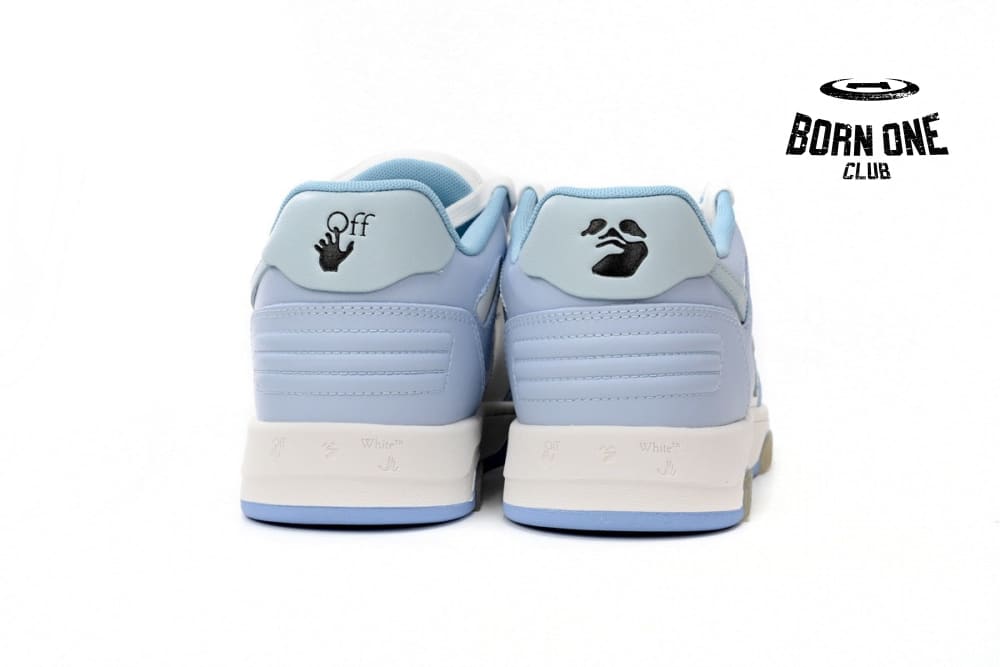 OFF-WHITE OOO Low Out Of Office Calf Leather White Light Blue OMIA189C99LEA0010140
